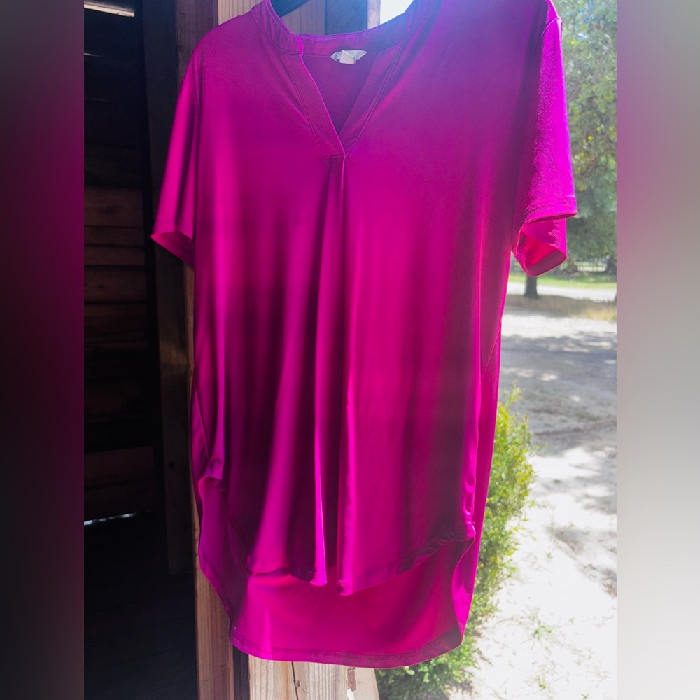Vibrant Pink Short Sleeve Top
